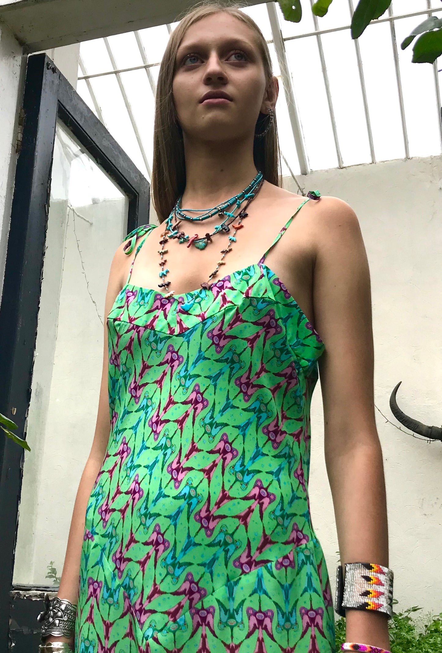 New Jessie Western season strap dress silk