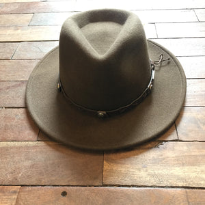 Brown/Green Stetson Hat