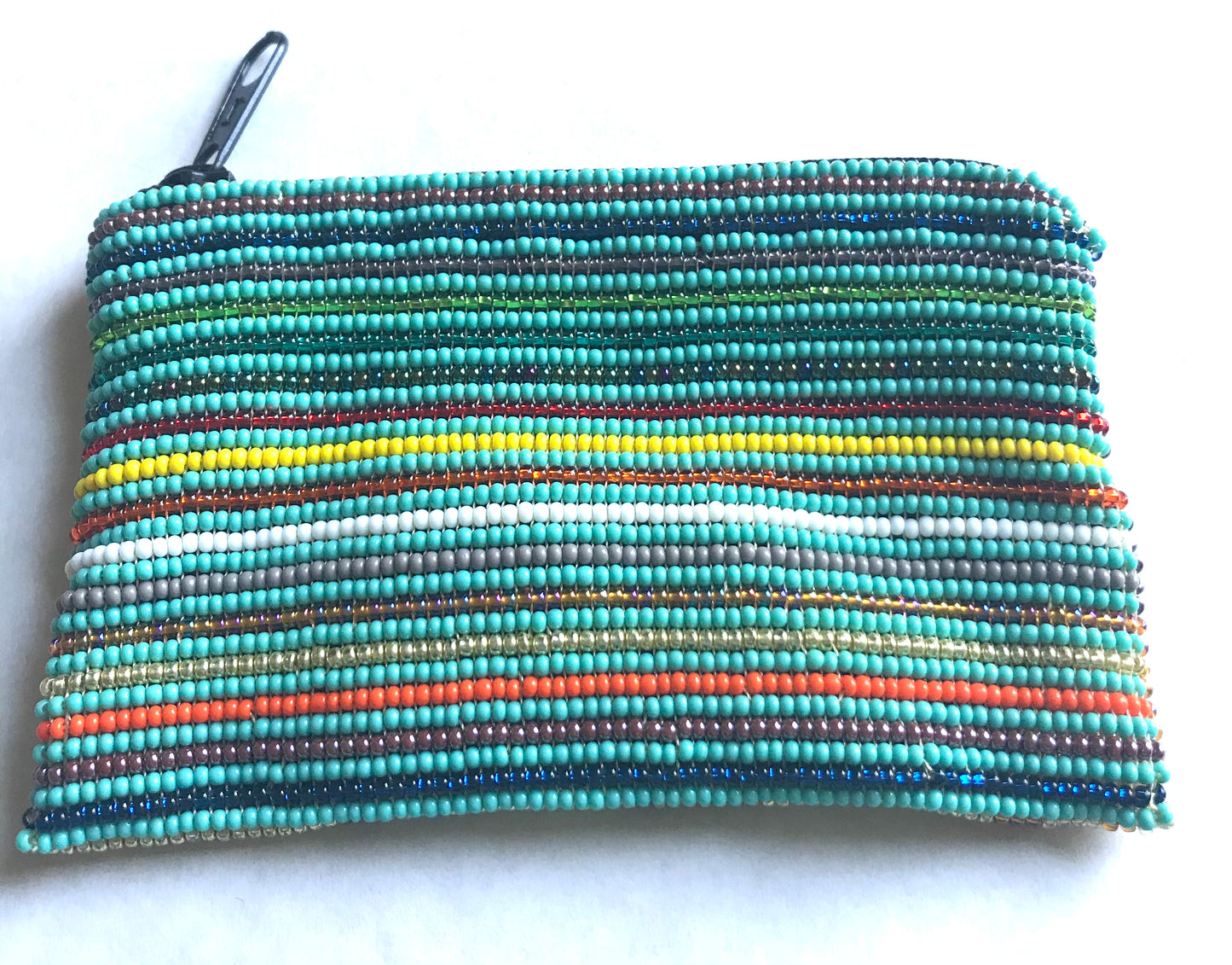 Beaded zip purse
