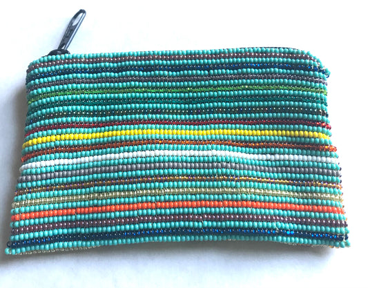 Beaded zip purse