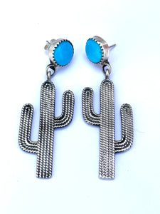 Cactus Navajo sterling silver earrings