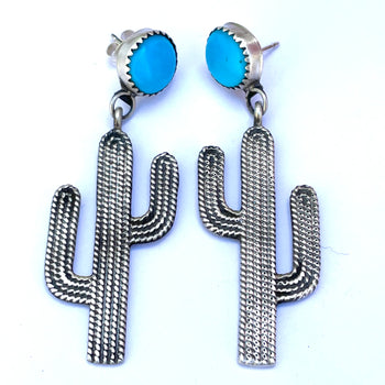 Cactus Navajo sterling silver earrings