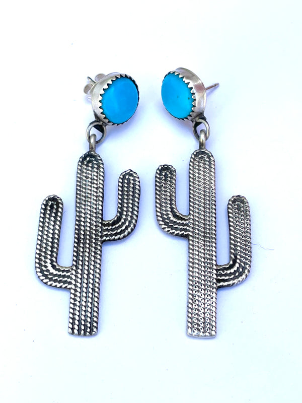 Cactus Navajo sterling silver earrings