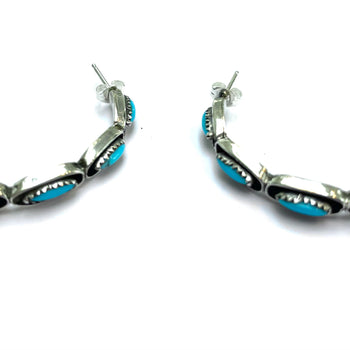 Zuni turquoise special edition hoop earring