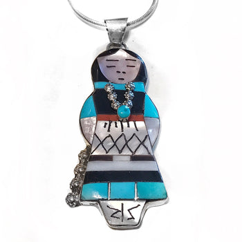 Zuni Inlay Cornmaiden Pendant