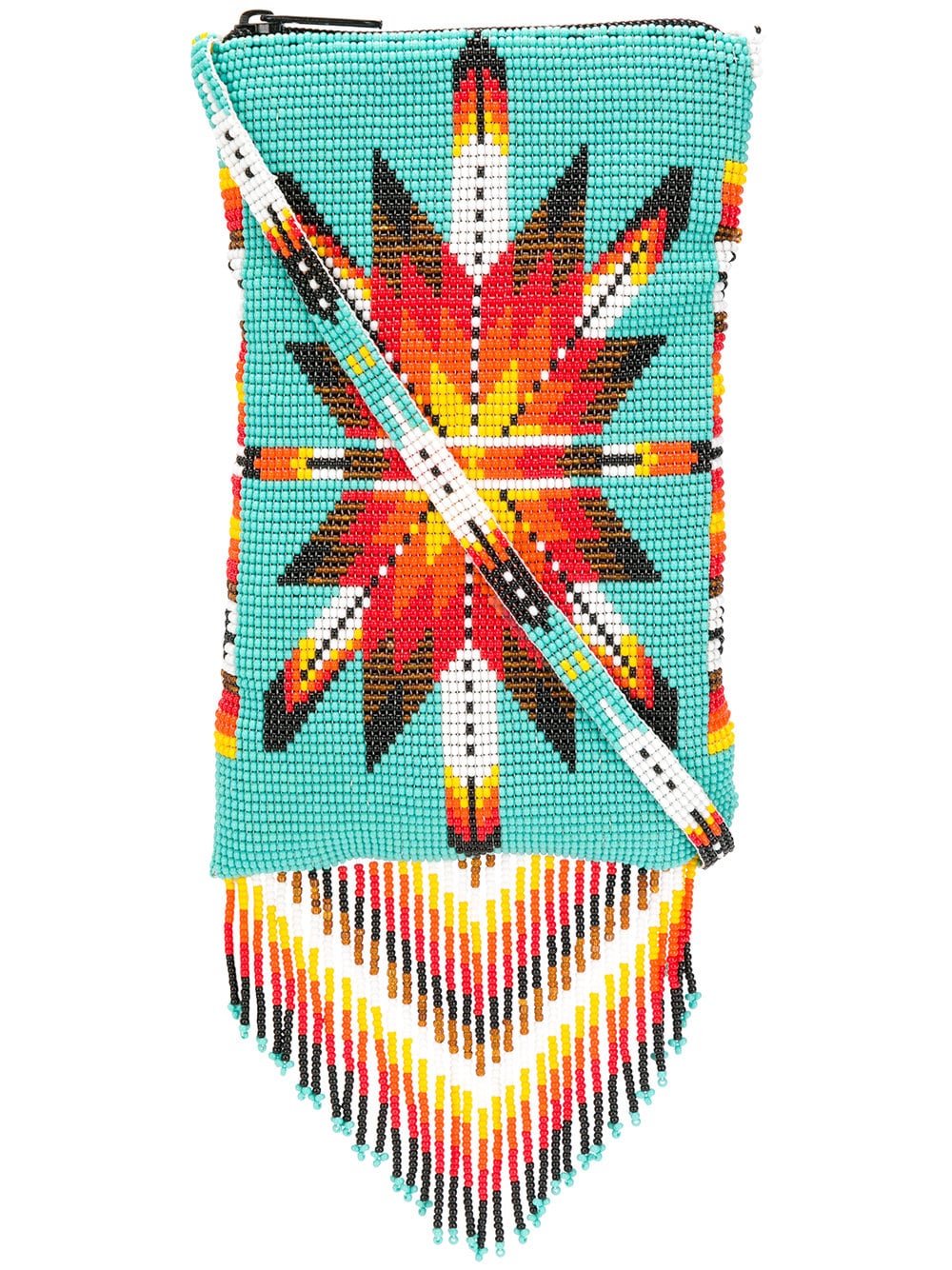 Turquoise Morning Star Fringed Crossbody Bag