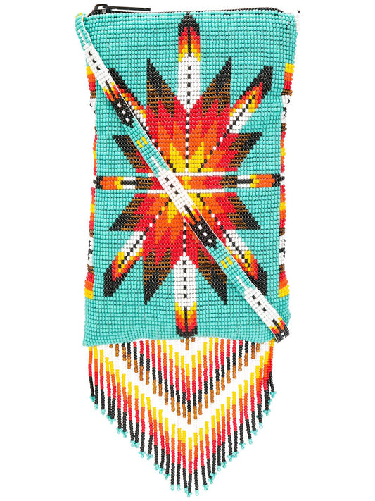 Turquoise Morning Star Fringed Crossbody Bag