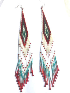 Ultra long beaded earrings