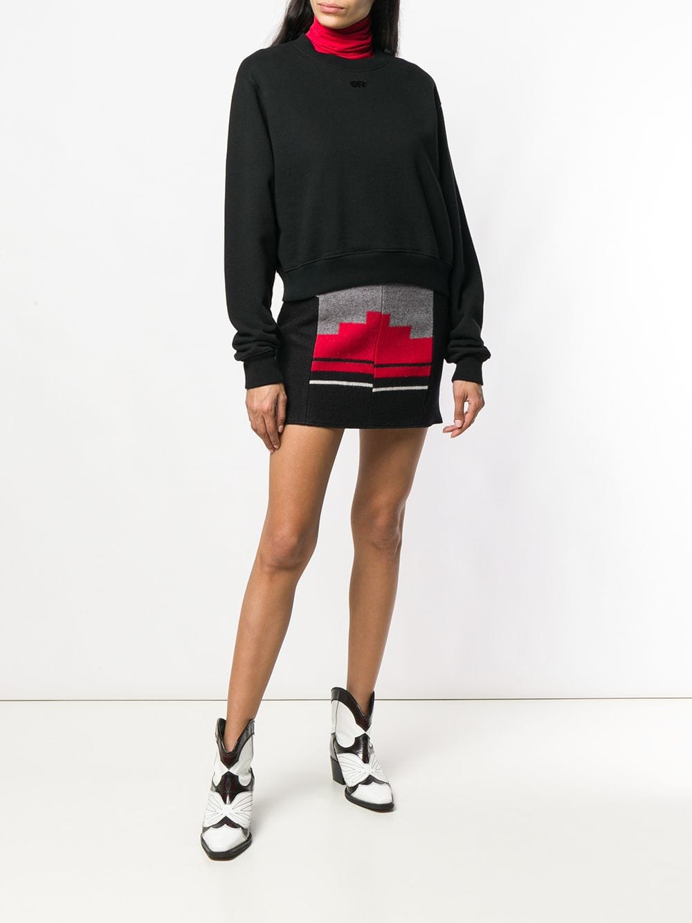 Blanket red grey skirt