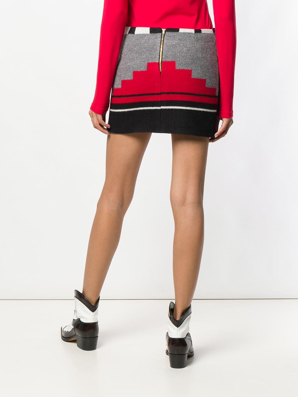 Blanket red grey skirt