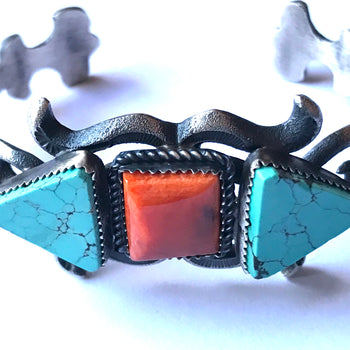 Spiny oyster and turquoise  bracelet Navajo