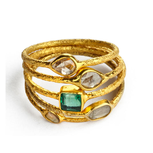 Diamond Faceted Slice Rings