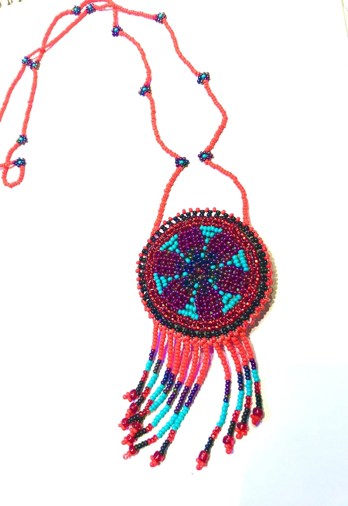 Red pouch hand beaded