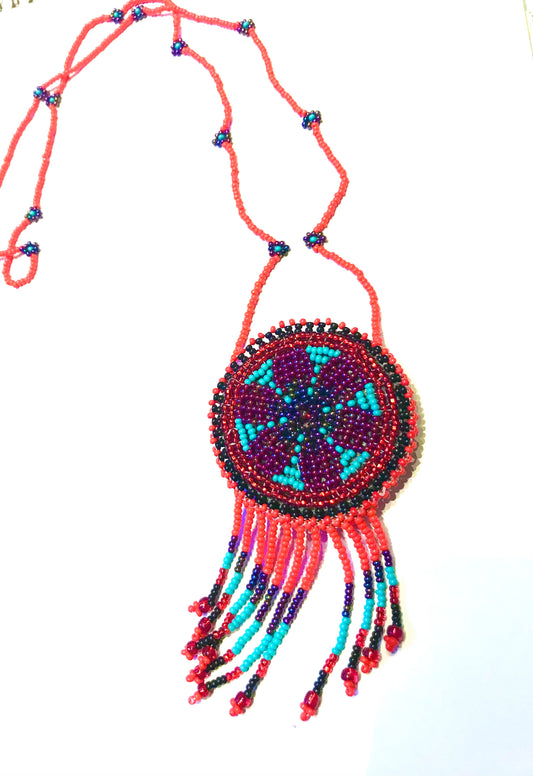 Red pouch hand beaded