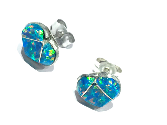Opal heart stud