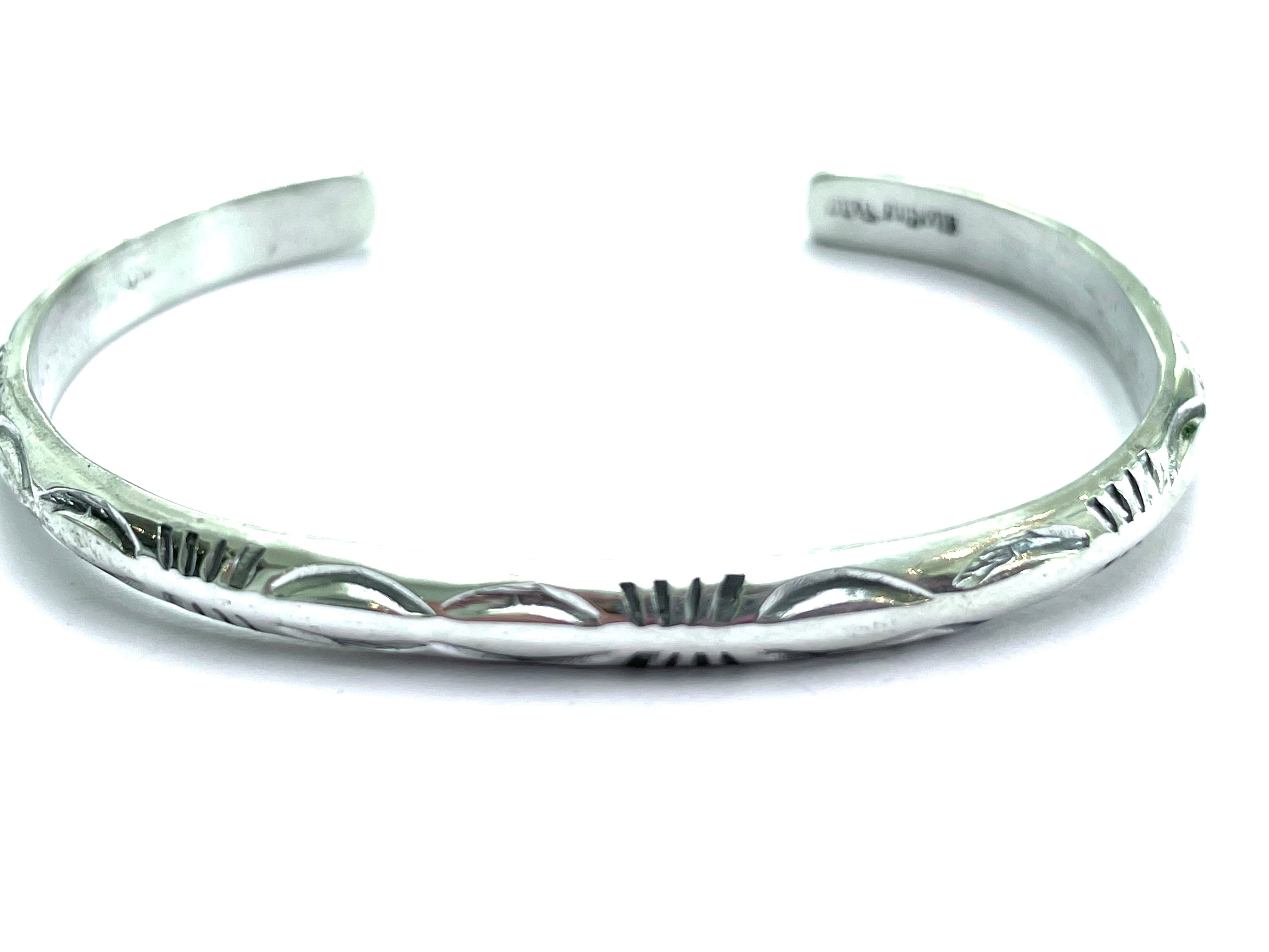 Navajo Sterling silver hand punched bracelet