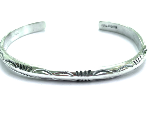 Navajo Sterling silver hand punched bracelet