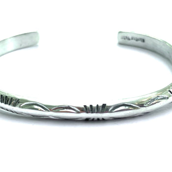 Navajo Sterling silver hand punched bracelet