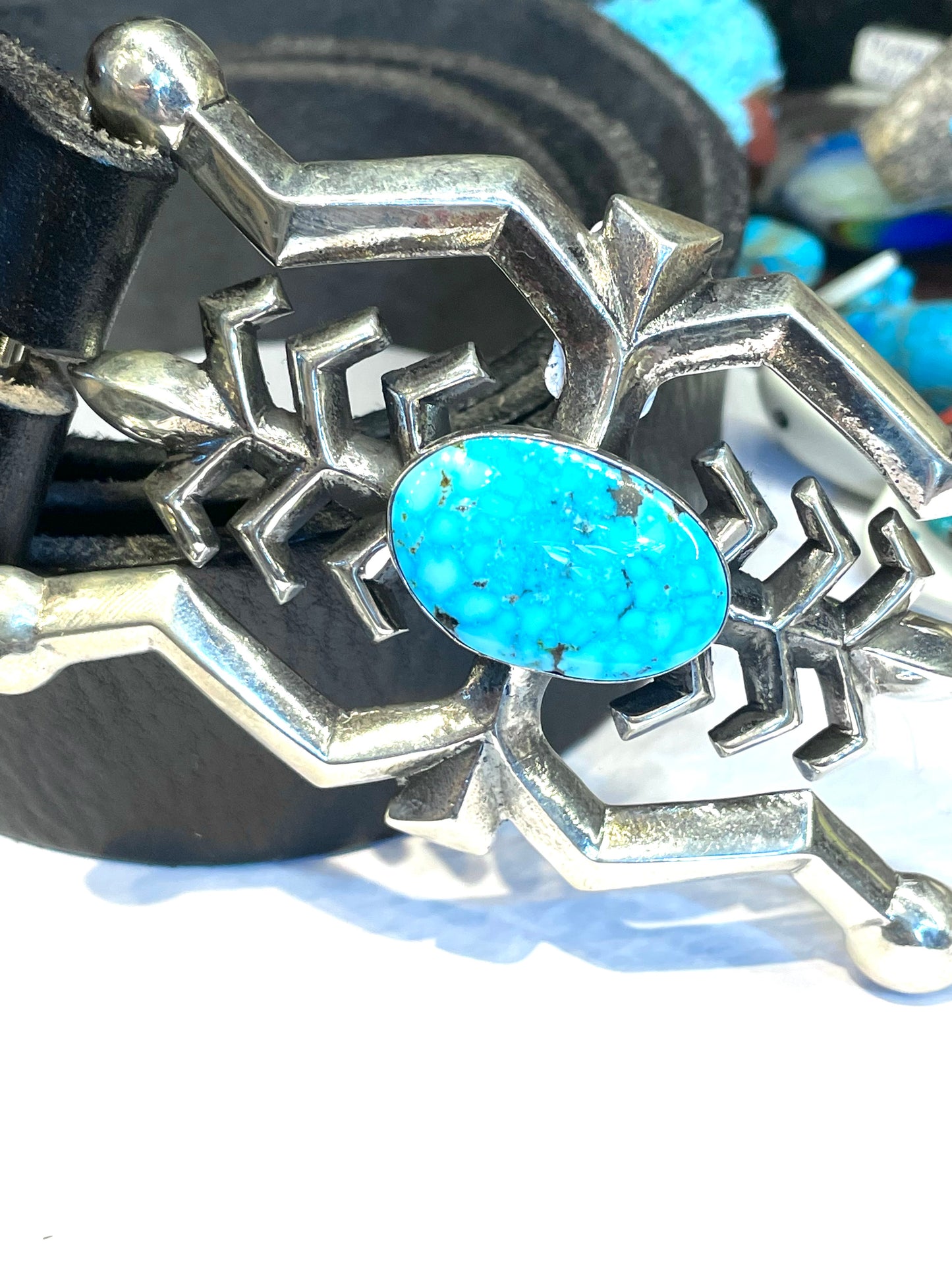 Sandcast sterling silver belt buckle