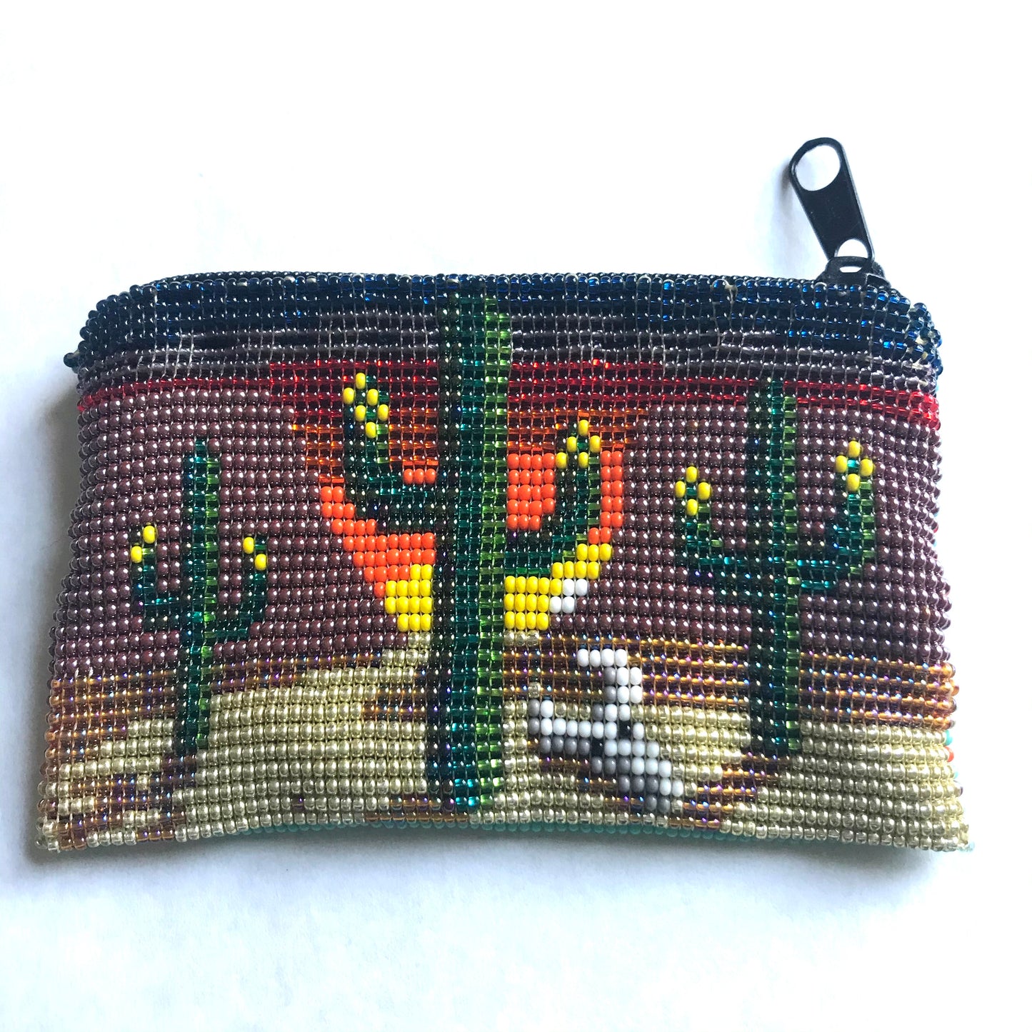 Beaded zip purse