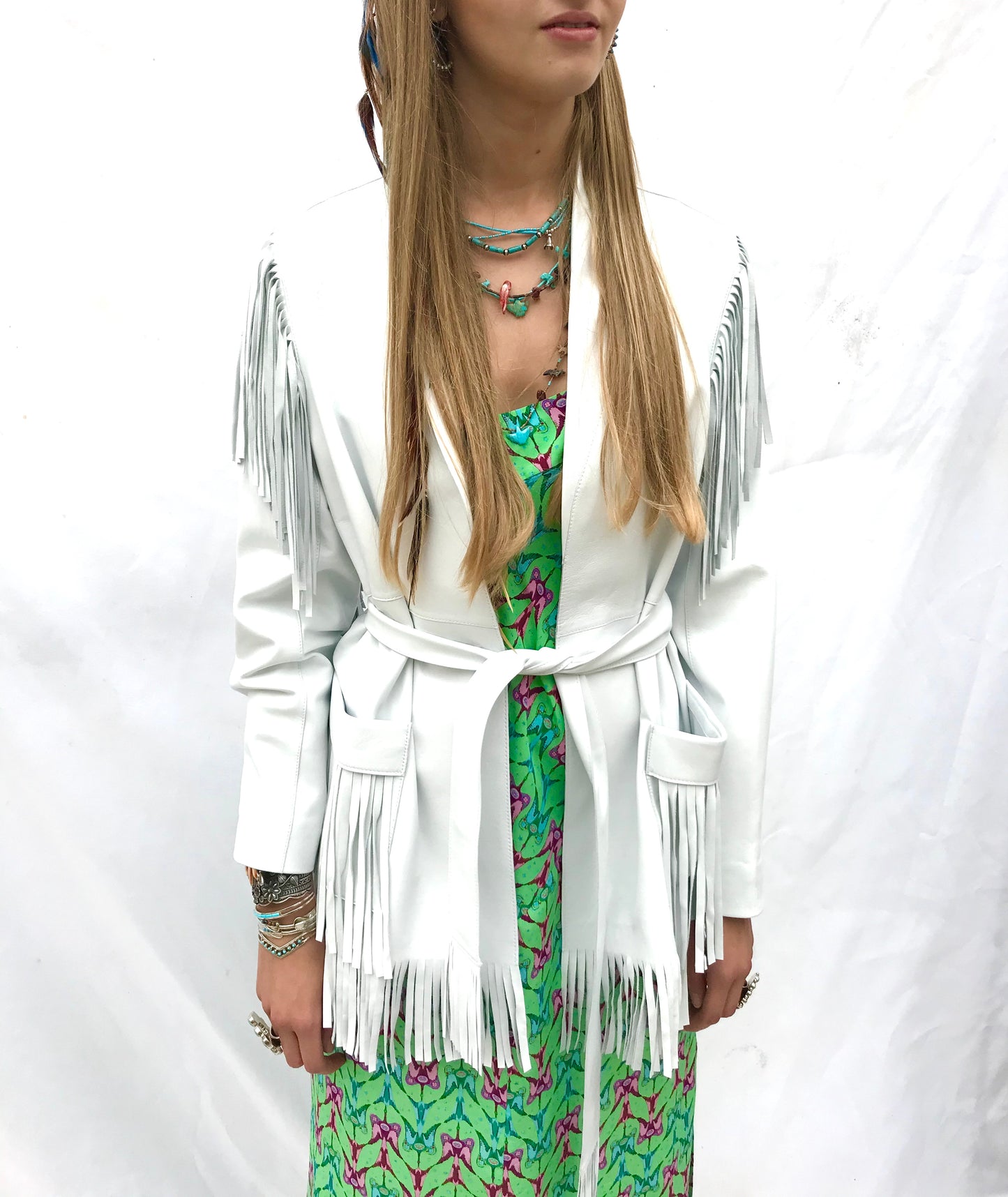 New White leather wrap jacket Jessie Western brand