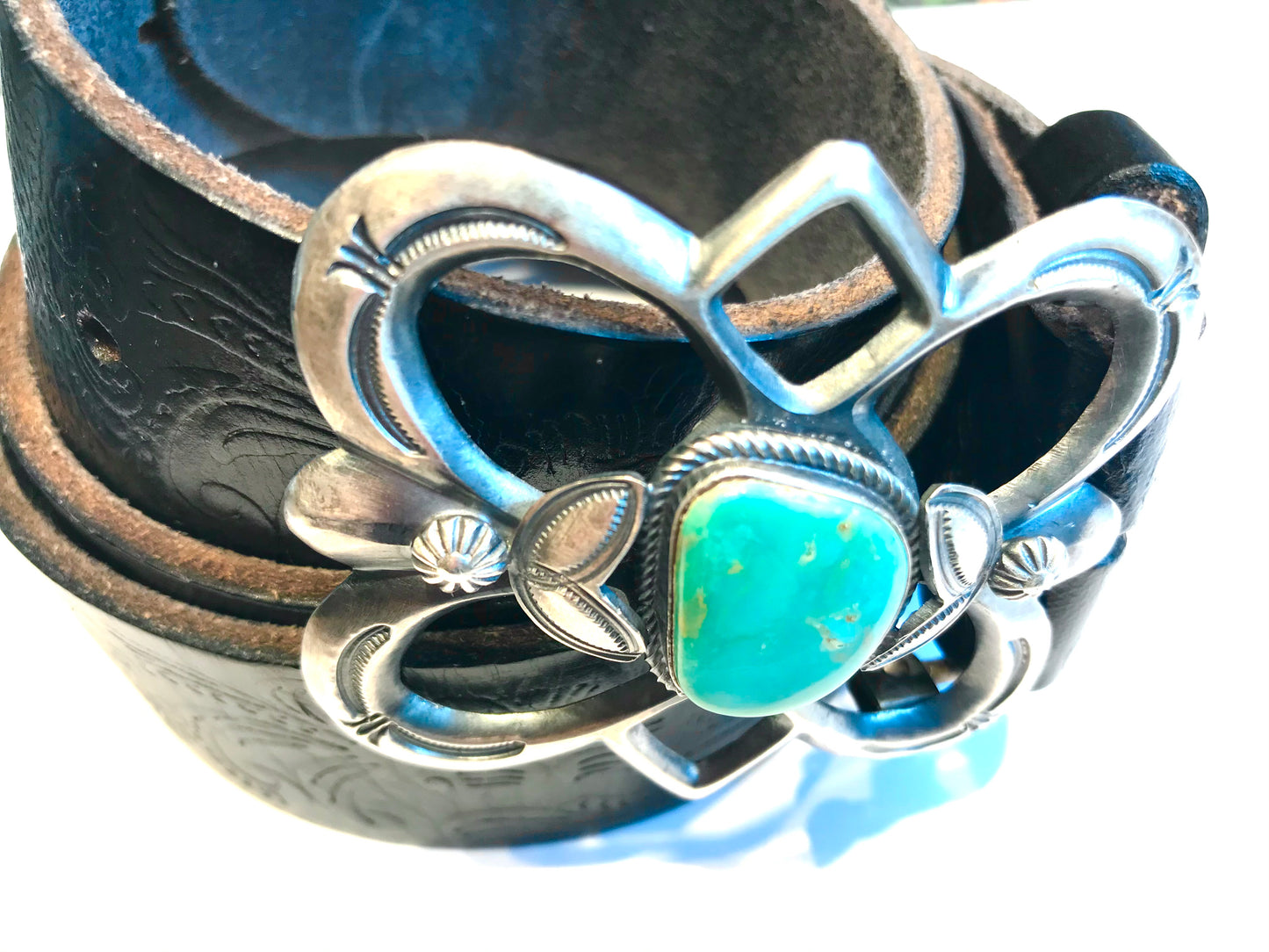 Navajo sandcast belt buckle