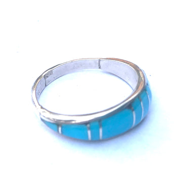 Inlaid sterling silver /turquoise ring