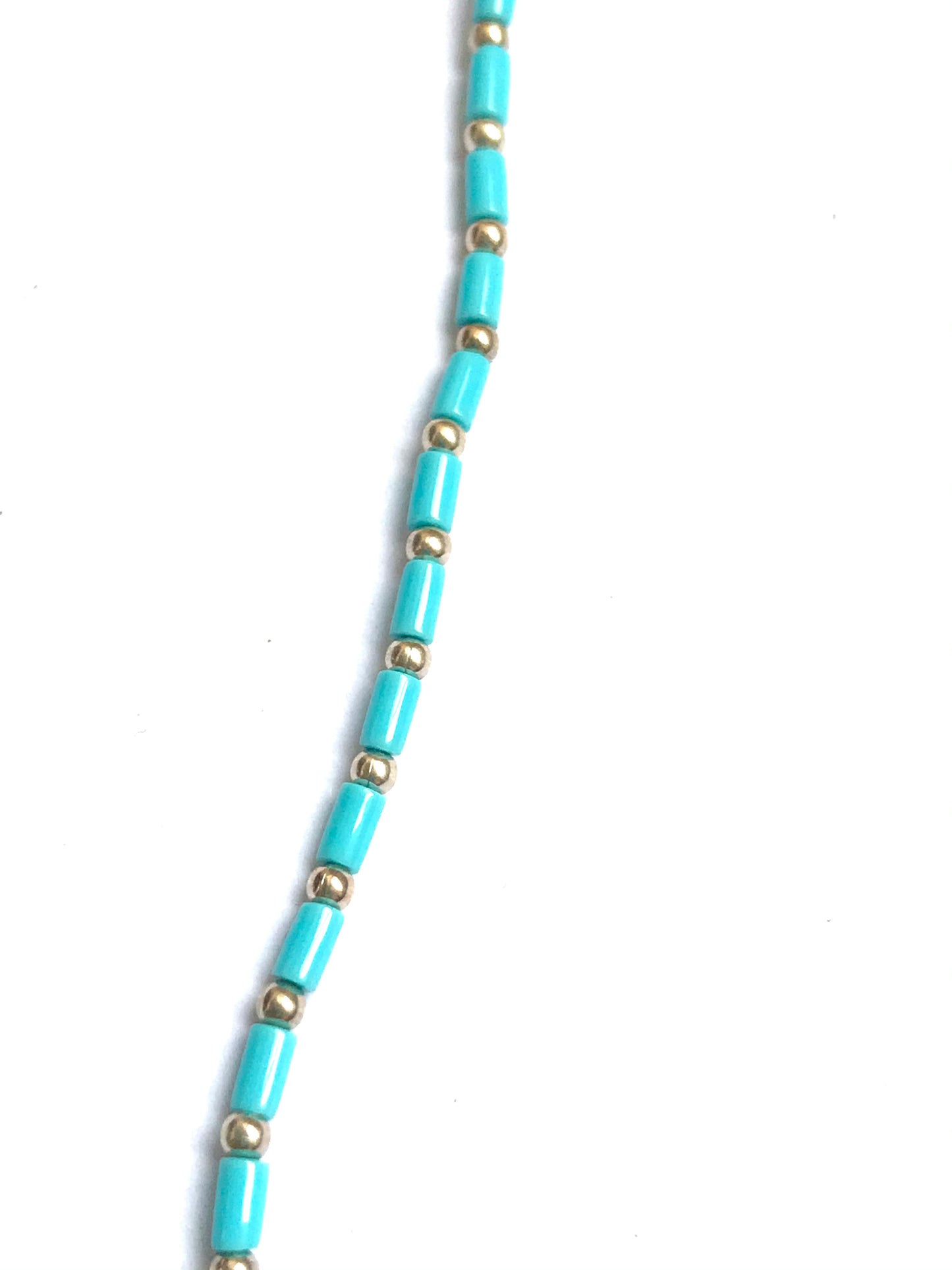 Micro turquoise & silver necklace