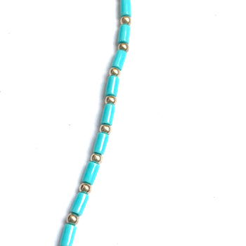Micro turquoise & silver necklace