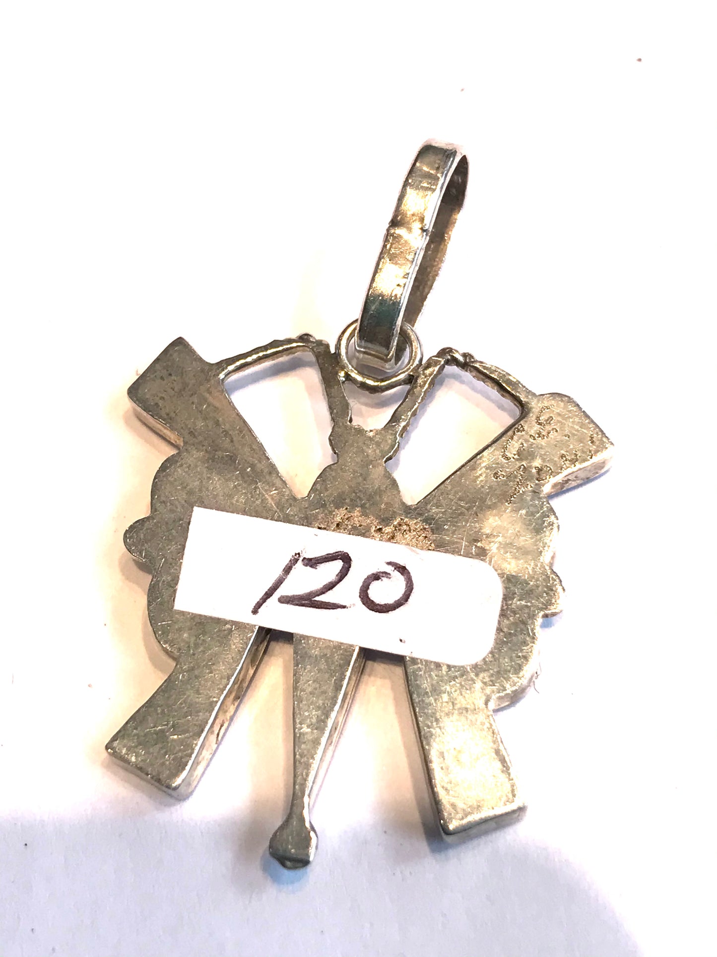 Butterfly inlaid Zuni pendent