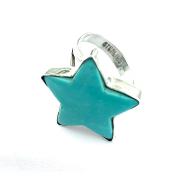 Star ring sterling silver and turquoise