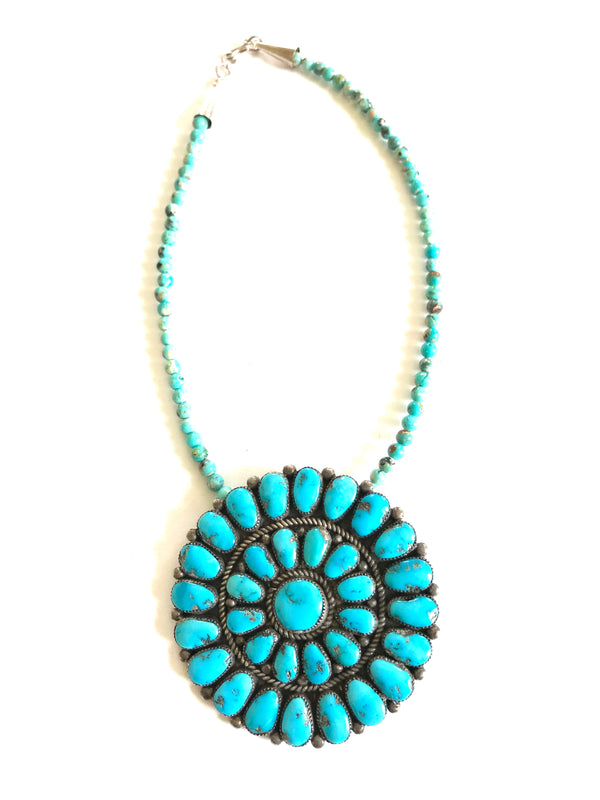Turquoise gem quality pin /pendent