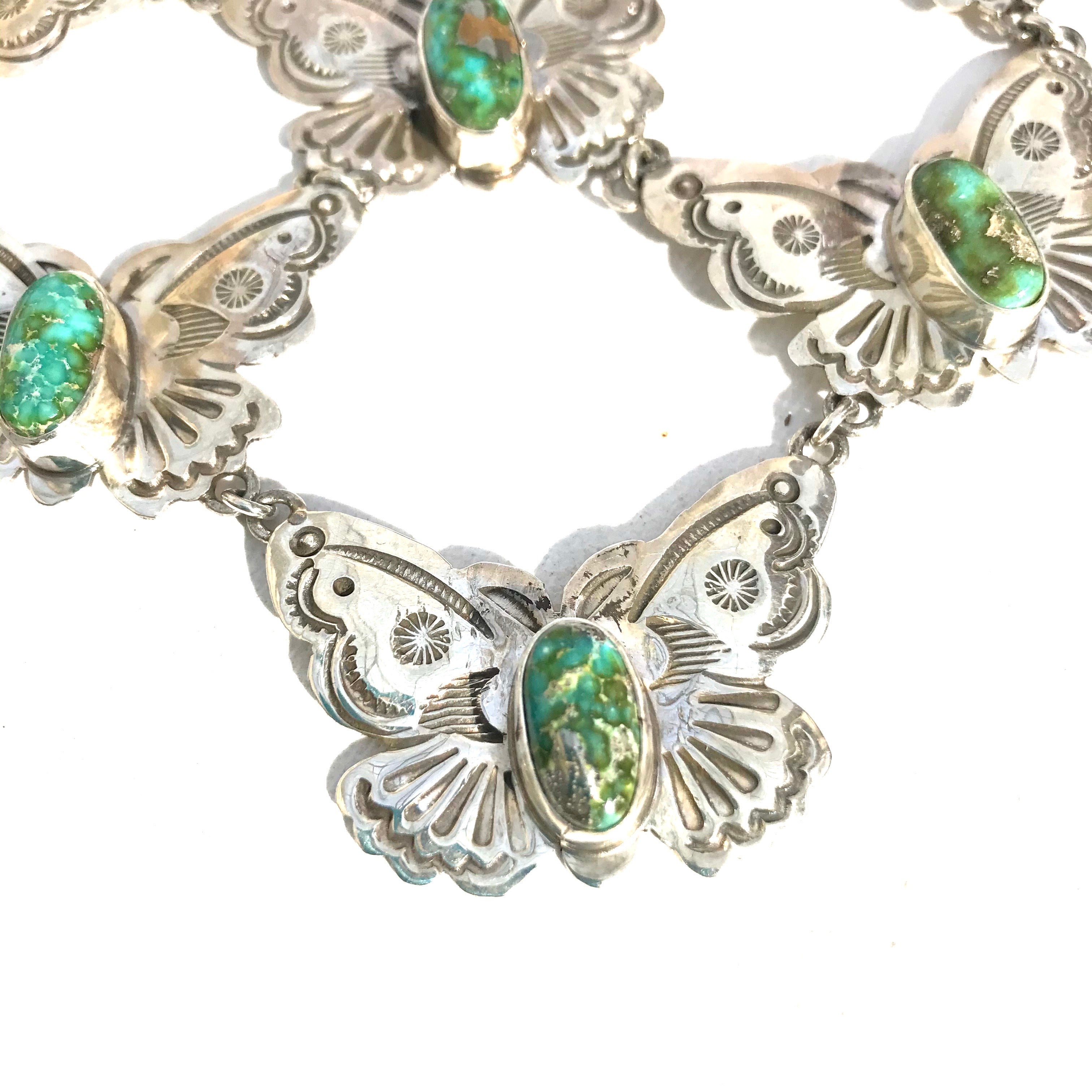 Stunning Butterfly cascade Navajo necklace