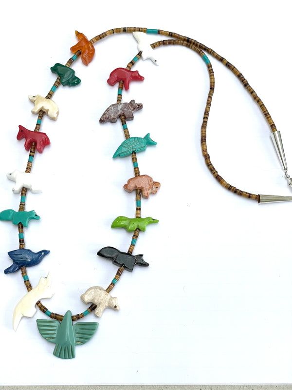 New long power animal necklace eagle multi