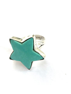 Star ring sterling silver and turquoise