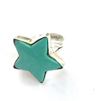 Star ring sterling silver and turquoise