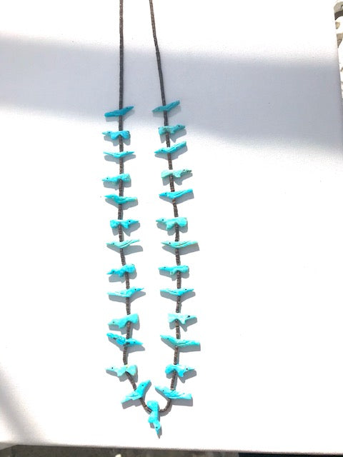 Turquoise bird power animal necklace