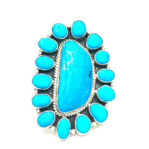 Stunning turquoise ring large stones