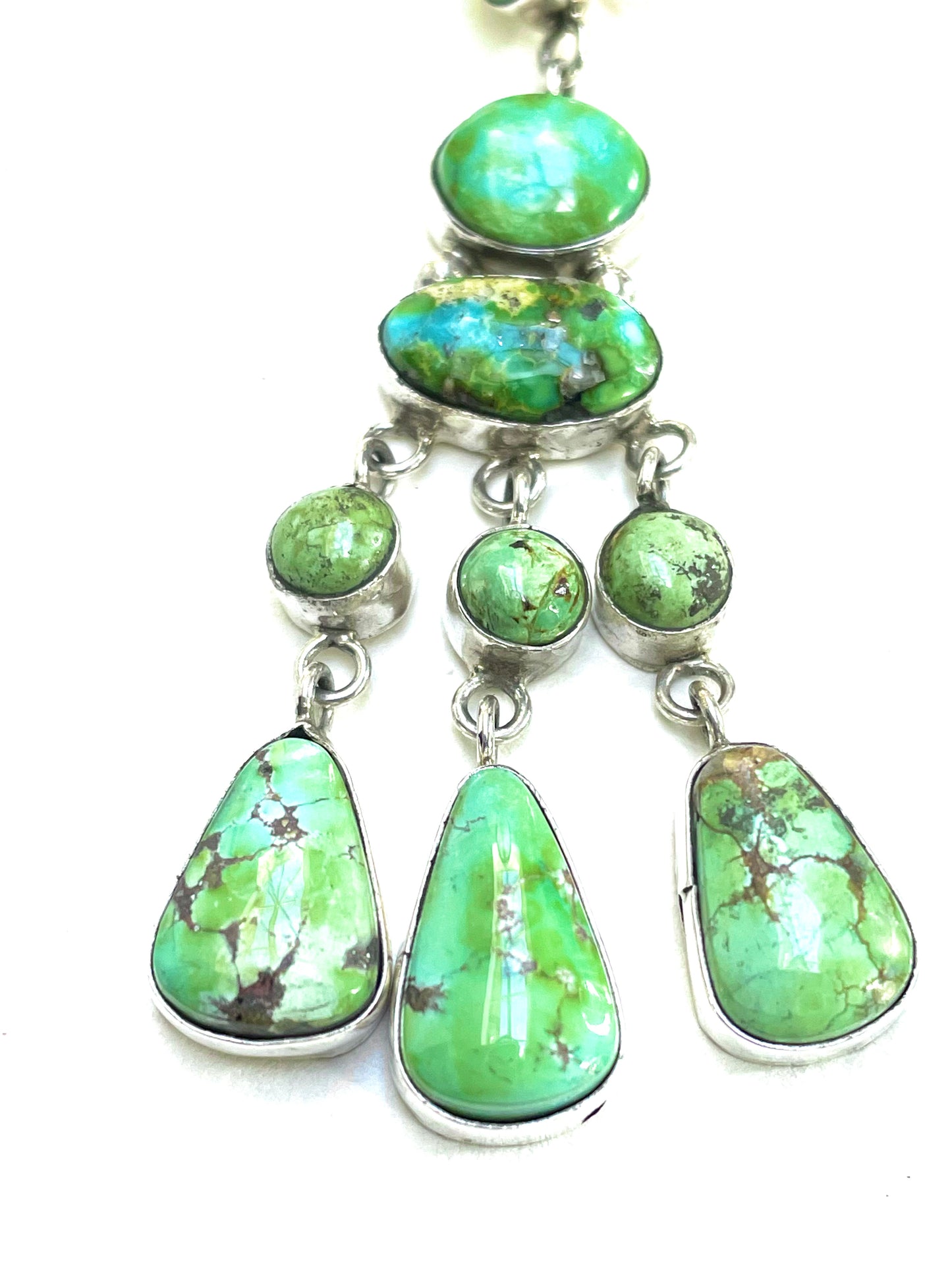 Rare emerald green turquoise earrings