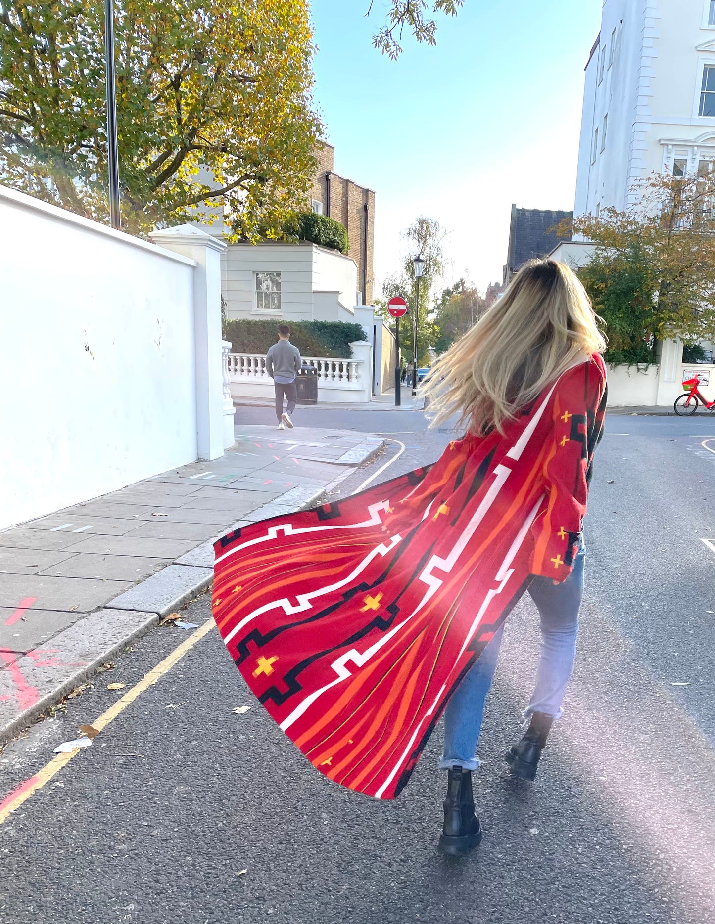 New red blanket coat