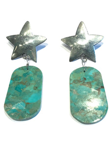Shooting Star Turquoise and Silver Earrings