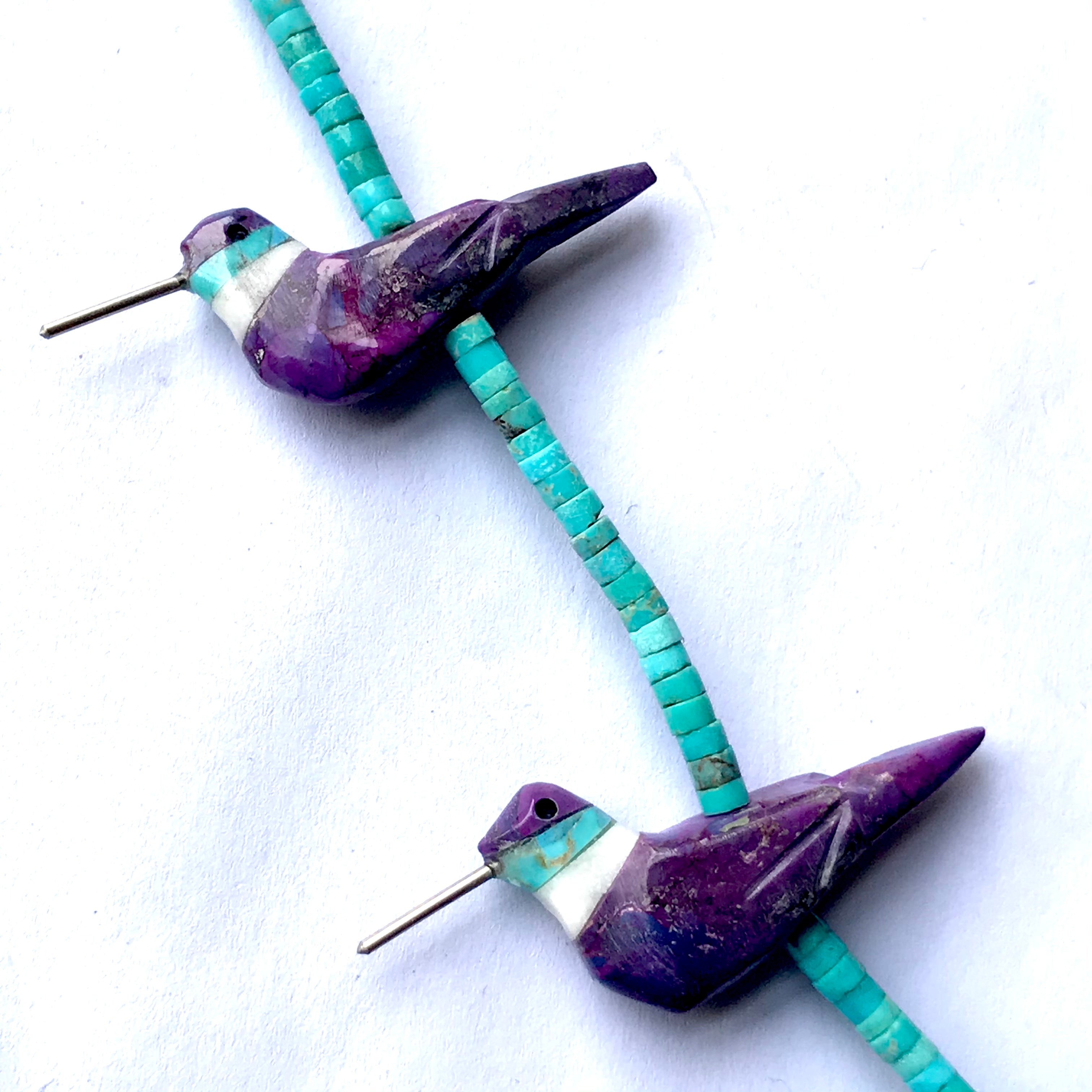 sugalite  purple  humming bird  power animal necklace