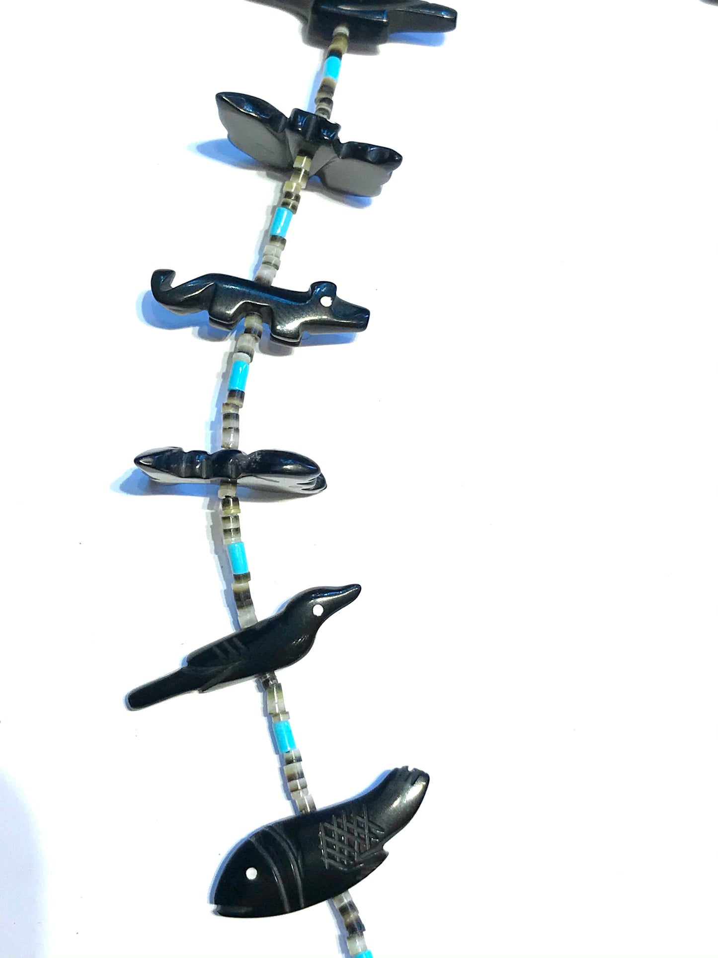 New amazing Jet long power animal necklace