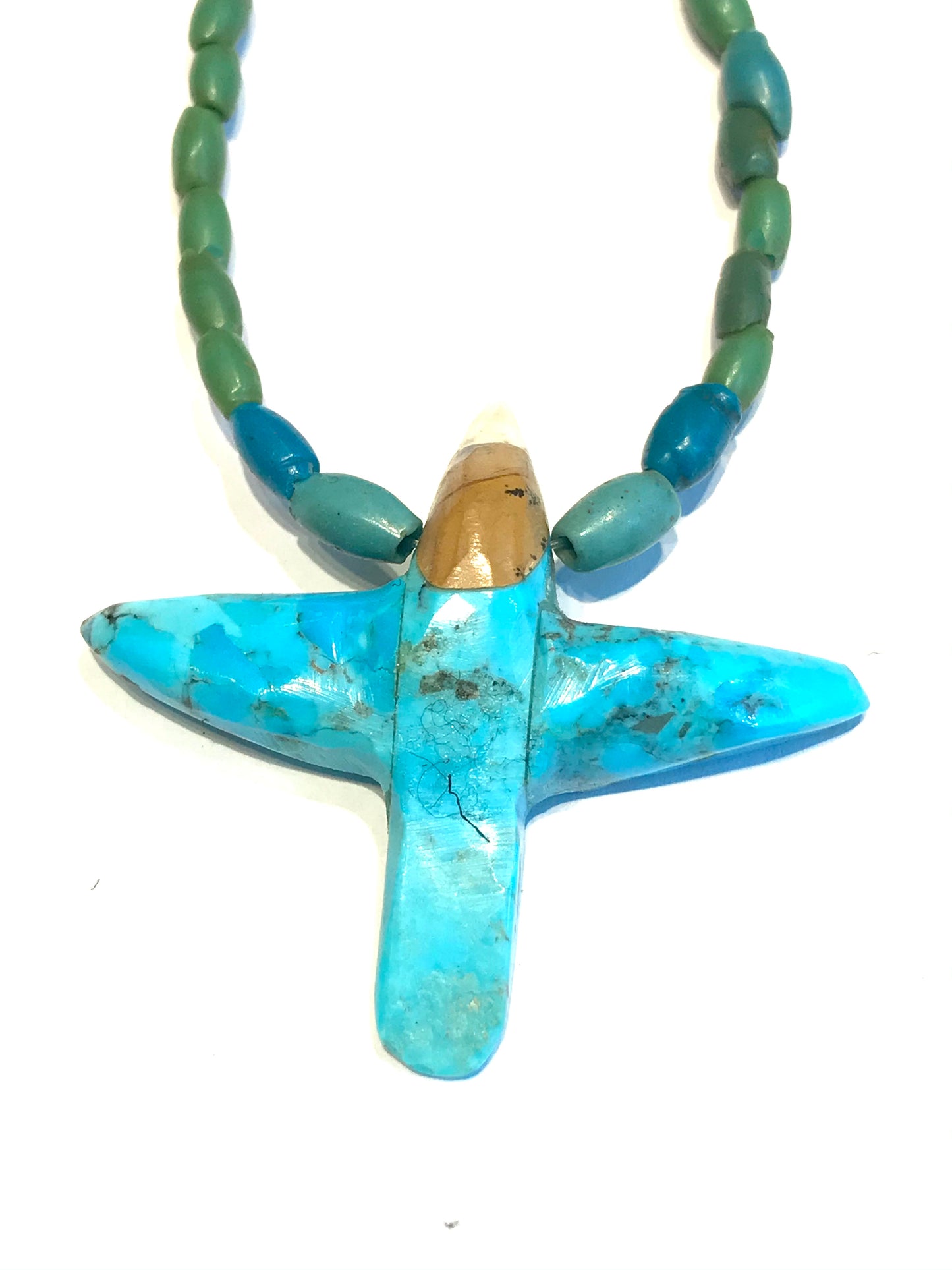 Turquoise and vintage Navajo trade beads necklace