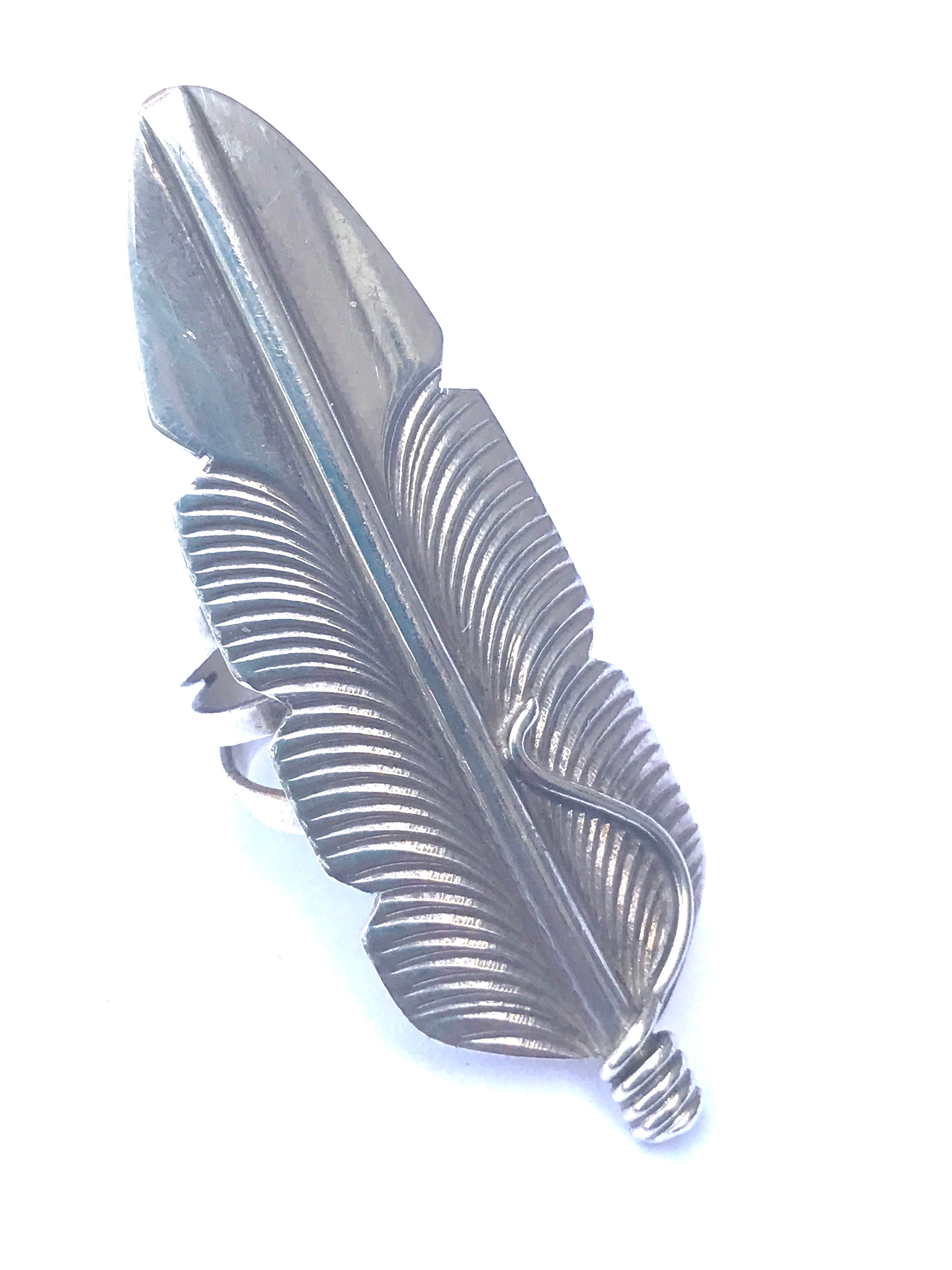 Feather sterling silver