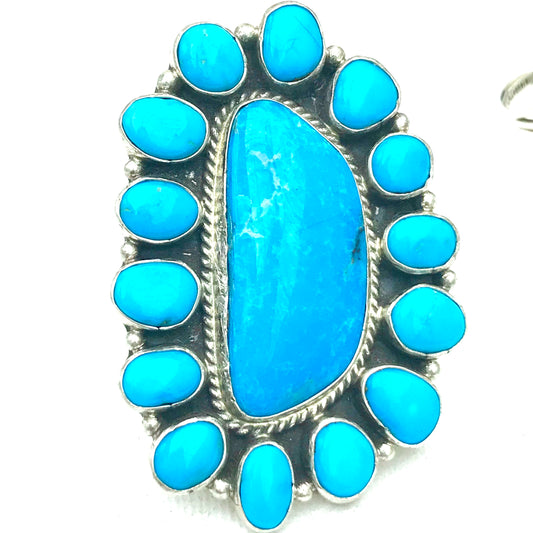 Stunning turquoise ring large stones