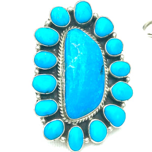 Stunning turquoise ring large stones
