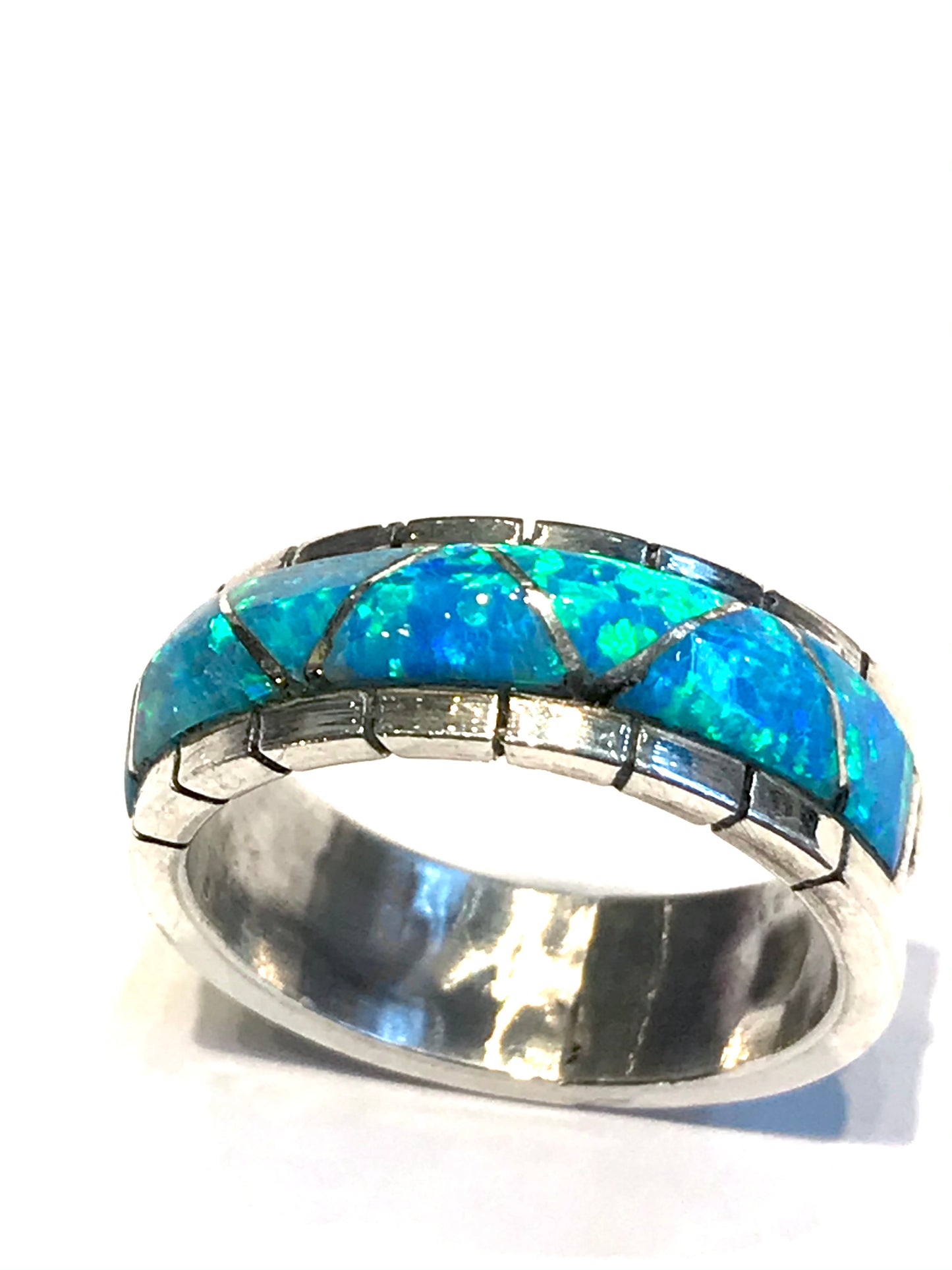 New Opal heavy gauge sterling silver ring