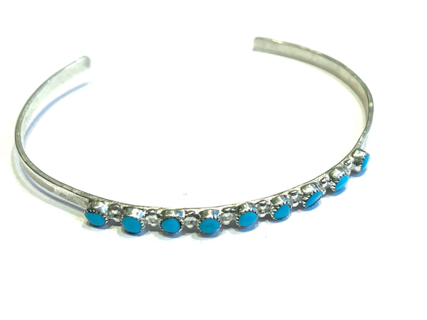 Zuni needlepoint sleeping beauty turquoise bracelet