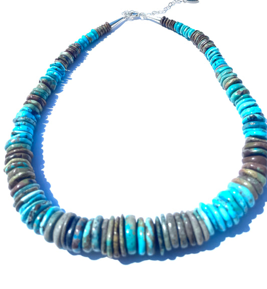 Turquoise necklaces Amazing stacked short 18 inch necklace
